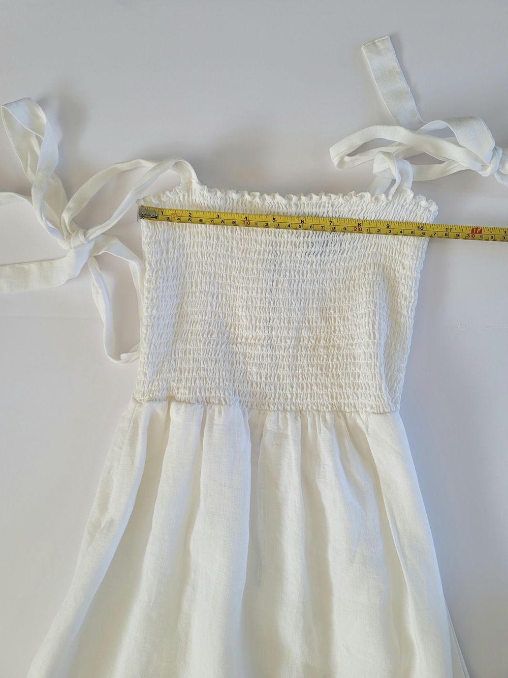Reformation Canyon White Linen Smocked Midi Dress XS - Picture 8 of 10